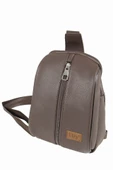Lizy 1061 Suni Deri Unisex Body Bag, Omuz Çantası - 1