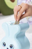Porsima 041-2 Pvc Anahtarlı Kilitli Gülenyüz Kumbara Mavi 12,5x15,5cm - 2