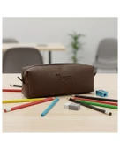 Yuga Tek Gözlü Suni Deri Kalem Çantası Kahverengi - 7