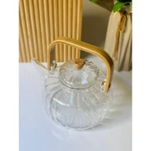 MDB Ahşap Saplı Cam Çizgili Demlik thumbnail 2