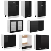 Tdesigno Tuana Mutfak 210 Cm Tezgah Dahil - Parlak Kapak Siyah thumbnail 3