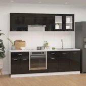 Tdesigno Tuana Mutfak 210 Cm Tezgah Dahil - Parlak Kapak Siyah thumbnail 1