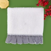 Soft French Cottage Twin Çizgi Desenli Yüz Havlusu - Ekru - 50x90 cm thumbnail 1