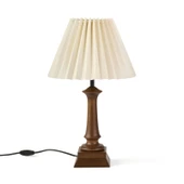 Lighting French Cottage Ahşap Ayak Abajur - Koyu Kahverengi / Krem thumbnail 1