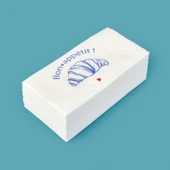 Kitchen 25'li Bon Appetit Desen Peçete - Beyaz - 16x8 cm thumbnail 1