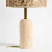 Luum Hasır Şapkalı Abajur - Kahverengi / Traverten - 48 cm - 3