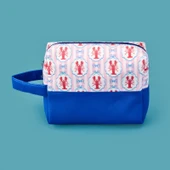 Istakoz Detaylı Kozmetik Çantası - Krem / Pembe - 17x20 cm thumbnail 2