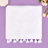 Soft French Cottage Püsküllü Yüz Havlusu - Ekru - 50x90 cm thumbnail 1