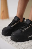 Alice Kadın Siyah Tabanlı Siyah Gizli Topuklu Sneaker - 3