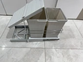 JOY SÜRGÜLÜ TEZGAH ALTI PLASTİK ÇÖP KOVASI İKİLİ 14+14 LİTRE - 1