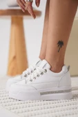Alice Beyaz Kadın Gizli Topuklu Sneaker - 4