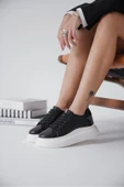 Grace Arkası Taşlı Siyah Kadın Sneaker - 1