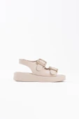 Shery Bej Cilt Sandalet - 4