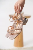 Rule Rose Gold Taşlı Kadın Topuklu Sandalet - 7
