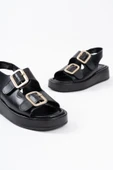 Shery Siyah Cilt Sandalet - 10