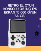 R36S Retro El Konsolu 64 GB – 15.000 Oyun, Geniş Platform Desteği, 3.5” IPS Ekran - 1