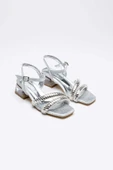 Rule Gümüş Taşlı Kadın Topuklu Sandalet - 5