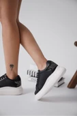 Grace Arkası Taşlı Siyah Kadın Sneaker - 3