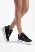 Alice Siyah Kadın Gizli Topuklu Sneaker - 7