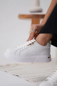 Nova Kadın Gold Detaylı Beyaz Sneaker - 7