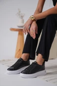 Nova Kadın Gümüş Detaylı Siyah Sneaker - 1