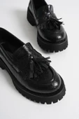 Mina Kadın Günlük Siyah Kroko Baskılı Loafer Ayakkabı - 5