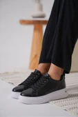 Nova Kadın Gümüş Detaylı Siyah Sneaker - 2