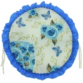 Desenli Fırfırlı Yuvarlak Tabure ve Sandaliye Minderi-Karışık Renk 30x30cm 2'Lİ - 1