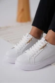 Nova Kadın Gold Detaylı Beyaz Sneaker - 5