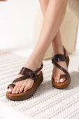 Likya Acı Kahve Hakiki Deri Sandalet - 5