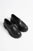 Noir Kadın Günlük Siyah Kroko Loafer Ayakkabı - 5