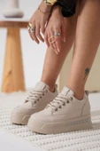 Alice Kadın Bej Gizli Topuklu Sneaker - 1