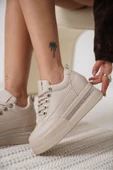 Alice Kadın Bej Gizli Topuklu Sneaker - 2