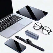 2'si 1 Arada Kendinden Spreyli Ekran Temizleme Süngeri | Mikrofiber Telefon Tablet Laptop Ekran Temizleyici Sprey Parmak İzi Silici thumbnail 2