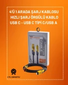 4'ü 1 Arada USB Hızlı Şarj ve Veri Kablosu – 65W Güç, Çoklu Bağlantı, 1.2m thumbnail 1