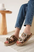 Tyna Süet Leopar Taşlı Kadın Terlik - 5