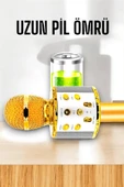 Kablosuz Bluetooth Karaoke Mikrofon USB ve AUX Girişli, Yüksek Ses Kalitesi - 4