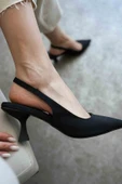 Angelica Kadın Siyah Saten Topuklu Ayakkabı thumbnail 8