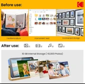 Kodak 10.1 Inc WiFi Dijital Fotoğraf Çerçevesi 1200x800 Dokunmatik Ekran, Mavi - 3
