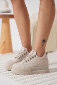 Alice Kadın Bej Gizli Topuklu Sneaker - 5