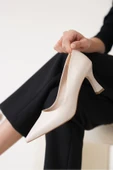 Alexandra Kadın Bej Stiletto - 5
