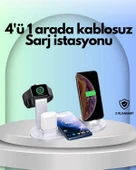 iPhone, Apple Watch ve AirPods ile Uyumlu 4'ü 1 Arada Şarj Ünitesi – Tüm Apple Cihazları Tek Noktada thumbnail 1