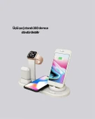 iPhone, Apple Watch ve AirPods ile Uyumlu 4'ü 1 Arada Şarj Ünitesi – Tüm Apple Cihazları Tek Noktada thumbnail 4