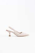 Angelica Kadın Bej Saten Topuklu Ayakkabı thumbnail 11
