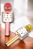 Kablosuz Bluetooth Karaoke Mikrofon USB ve AUX Girişli, Yüksek Ses Kalitesi - 1
