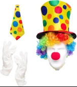MDB Renkli Palyaço Kostüm Seti – 5 Parça Aksesuar thumbnail 3