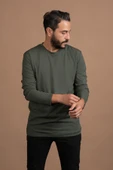 Regular Fit Bisiklet Yaka Rayon Kumaş Full Likralı Uzun Kol Sweatshirt - 6