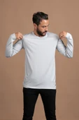 Regular Fit Bisiklet Yaka Rayon Kumaş Full Likralı Uzun Kol Sweatshirt - 11