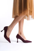 Cordelia Kadın Bordo Saten Stiletto - 4