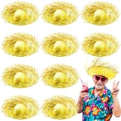 MDB Tropikal Parti Sarı Hasır Hawaii Şapkası thumbnail 1